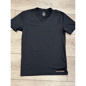 Tommie Copper Shirt Womens Large Black Short Sleeve Athletic V Neck Copper Zinc